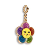 Charm It! - Gold Glitter Happy Flower Charm