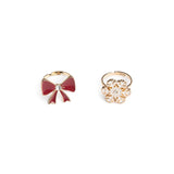 Great Pretenders - Holiday Bow & Snowflake Ring Set