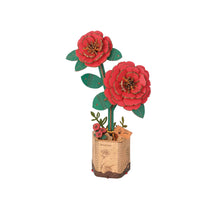 Hands Craft - Wooden Bloom Craft - Red Camellia